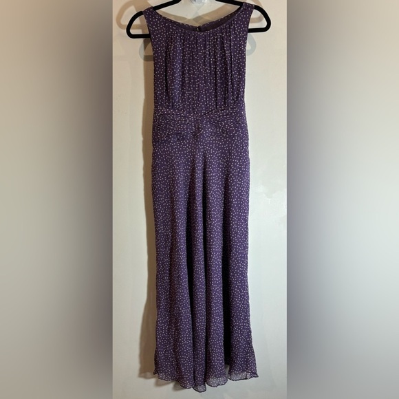 ADRIANNA PAPELL Sz 8 100% Silk Ruched Bodice A-Line Lined Sheath Maxi Dress - Picture 2 of 14